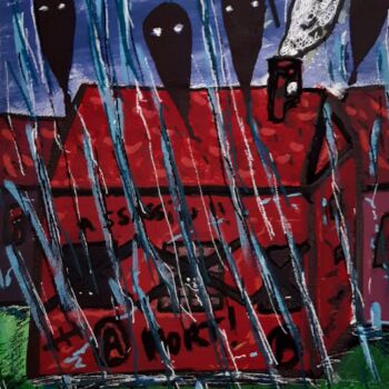 Painting titled "la maison maudite" by Lalie, Original Artwork, Acrylic