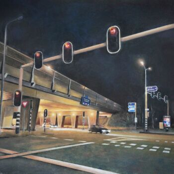 Peinture intitulée "le pont d'or.jpg" par Alain Fortier, Œuvre d'art originale, Pastel
