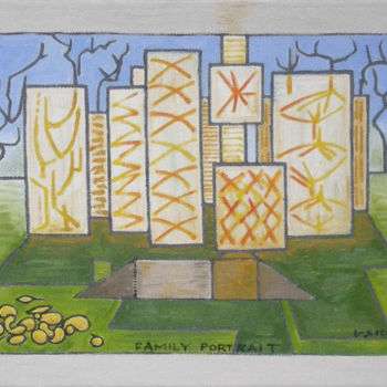 Painting titled "Family Portrait" by Gerald Shepherd F.F.P.S., Original Artwork, Oil