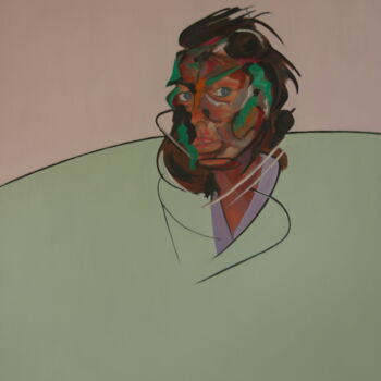 Peinture intitulée "l'homme étonné" par Bruno Leblais, Œuvre d'art originale
