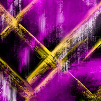 Digital Arts titled "Crosslights" by Keep Magic, Original Artwork, Digital Painting Mounted on Wood Stretcher frame