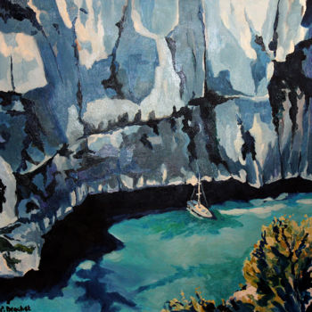 Ζωγραφική με τίτλο "Calanques" από Pascal Brachet, Αυθεντικά έργα τέχνης, Λάδι