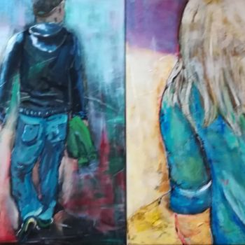 Malerei mit dem Titel "Beziehungen ❤️  Bild…" von Urs, Original-Kunstwerk, Acryl