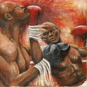 Painting titled "Boxe / boxing" by Marc Haumont, Original Artwork, Oil