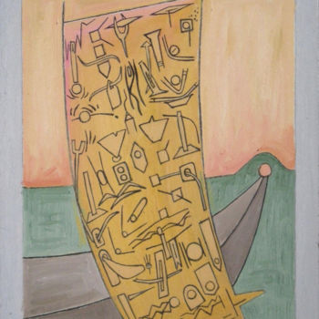 「Figure In A Environ…」というタイトルの絵画 Gerald Shepherd F.F.P.S.によって, オリジナルのアートワーク, オイル