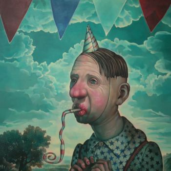 Pintura intitulada "Red, white and blue" por Rory Mitchell, Obras de arte originais, Óleo