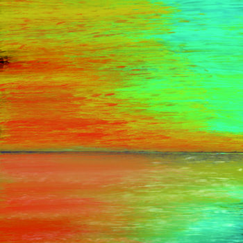 Digitale Kunst getiteld "Sea in Evening Mood" door Keep Magic, Origineel Kunstwerk, Digitaal Schilderwerk