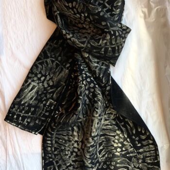 绘画 标题为“Golden Fern Scarf” 由Gloria Nilsson, 原创艺术品, 油