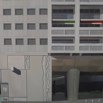 Painting titled "Le Corbusier - cité…" by Jean-Marie Gregoire, Original Artwork, Acrylic