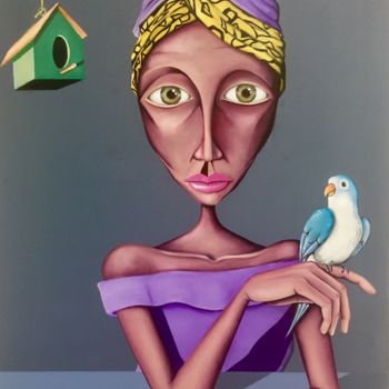 Painting titled "Respeito" by Clóvis Camargo, Original Artwork, Ink Mounted on Wood Stretcher frame