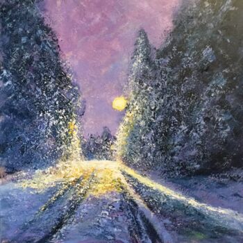 Peinture intitulée "Le chemin du chalet" par Anne Vignau, Œuvre d'art originale