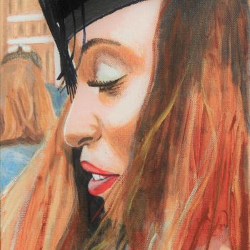 Painting titled "N°1071  Congratulat…" by R. Cavalié, Original Artwork, Other Mounted on Wood Stretcher frame