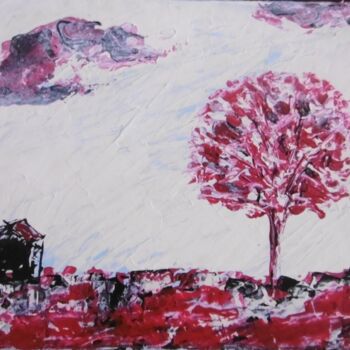 Ζωγραφική με τίτλο "paysage 1" από Brigitte Barcelo, Αυθεντικά έργα τέχνης, Ακρυλικό