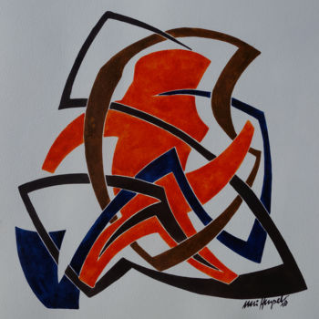 Painting titled "On The Run I" by Ulli Heupel, Original Artwork, Watercolor