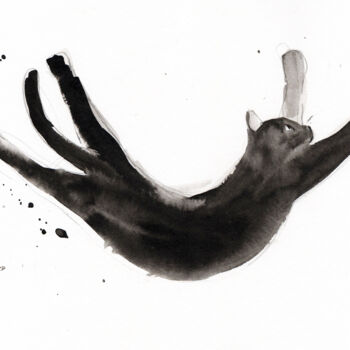 제목이 "Chat dynamique 0047"인 그림 Alliet-Delacroix로, 원작, 잉크