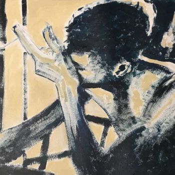 Painting titled "Portrait By The Win…" by Dominique Dève, Original Artwork, Acrylic