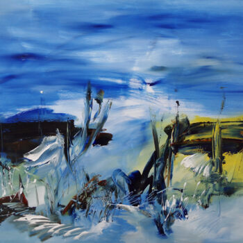 "Un grand bleu natur…" başlıklı Tablo Muriel Cayet tarafından, Orijinal sanat, Akrilik Ahşap Sedye çerçevesi üzerine monte e…