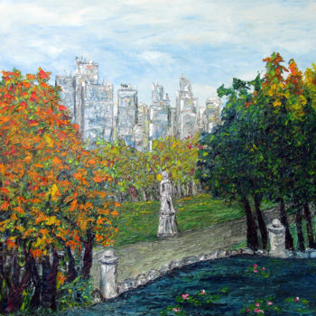 Malarstwo zatytułowany „AUTOMNE A CENTRAL P…” autorstwa Nicodi, Oryginalna praca, Olej