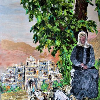 Peinture intitulée "MEDITATION SUR FOND…" par Nicodi, Œuvre d'art originale, Acrylique
