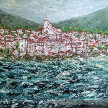 Peinture intitulée "TEMPETE SUR CADAQUES" par Nicodi, Œuvre d'art originale, Huile