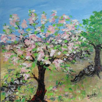 绘画 标题为“ARBRE FRUITIER EN F…” 由Nicodi, 原创艺术品, 丙烯