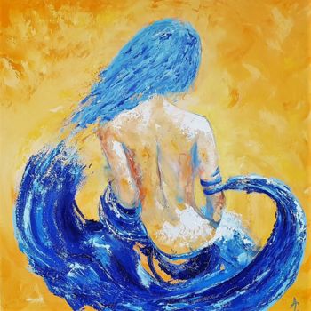 Peinture intitulée ""Sauvage" née de la…" par Annaïg Le Bihan, Œuvre d'art originale, Huile Monté sur Châssis en bois