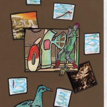 Collages intitulée "Coda and presence,.…" par Phil Colisov, Œuvre d'art originale, Autre