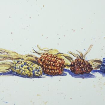 Peinture intitulée "Autumn harvest" par Krystyna Szczepanowski, Œuvre d'art originale, Aquarelle