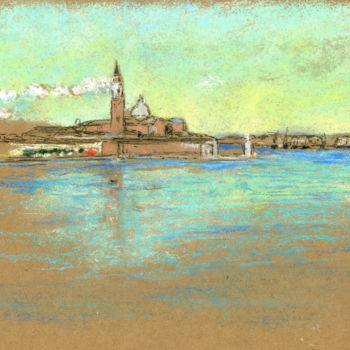 Painting titled "Whistler's "The Chu…" by Jim Fischer, Original Artwork, Pastel