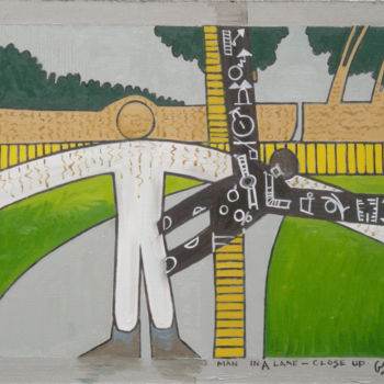Ζωγραφική με τίτλο "Man In A Lane - Clo…" από Gerald Shepherd F.F.P.S., Αυθεντικά έργα τέχνης, Λάδι