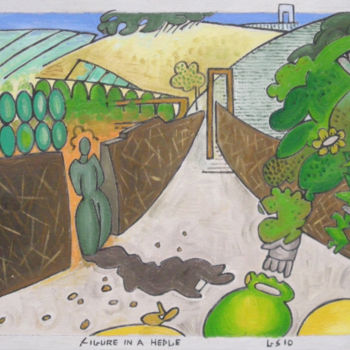 Peinture intitulée "Figure In A Hedge" par Gerald Shepherd F.F.P.S., Œuvre d'art originale, Huile