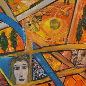 Painting titled "Trail's & Crossing's" by Peter Stutz, Original Artwork, Oil