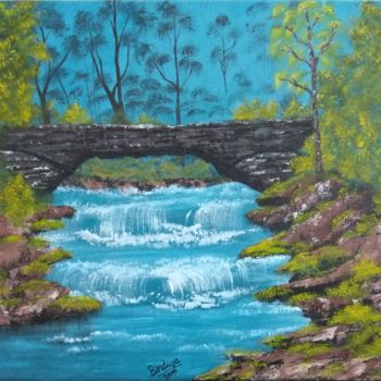 Painting titled "Bridge of positive…" by Bindiya Goyal, Original Artwork, Acrylic