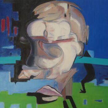 Peinture intitulée "lip" par Bruno Leblais, Œuvre d'art originale, Huile