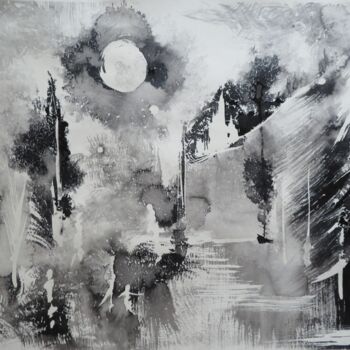 Peinture intitulée "Le navire - encre d…" par Clau Redier-Clément, Œuvre d'art originale, Encre