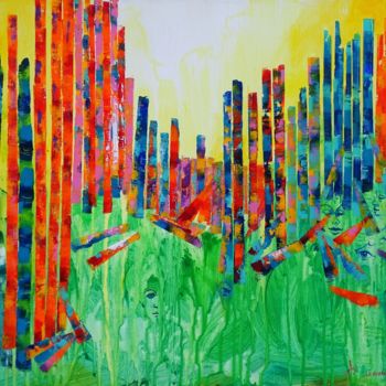 Peinture intitulée "Bords de garonne" par Annaïg Le Bihan, Œuvre d'art originale, Huile Monté sur Châssis en bois