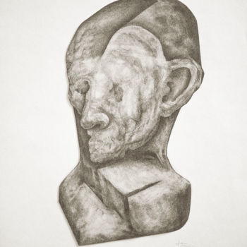 Dessin intitulée "Grey Portrait" par Jérôme Oudot "Trëz", Œuvre d'art originale, Graphite