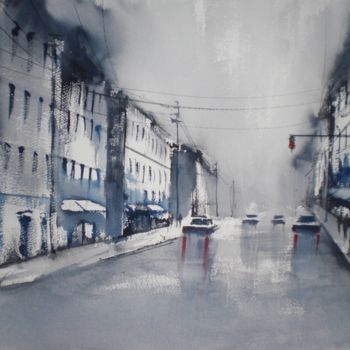 Painting titled "an imaginary city 12" by Giorgio Gosti, Original Artwork, Watercolor