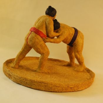 Sculpture titled "Sumos" by Elisabeth Fillet, Original Artwork