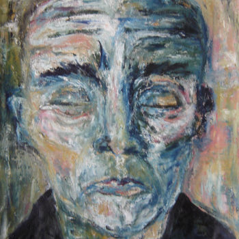 Peinture intitulée "Portrait aux yeux f…" par Maryse Lapointe, Œuvre d'art originale, Huile