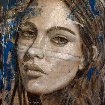 Painting titled ""Innocence".Origina…" by Rumen Spasov, Original Artwork, Acrylic Mounted on Wood Stretcher frame