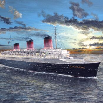 「Normandie ocean lin…」というタイトルの絵画 Łukasz Kasperczykによって, オリジナルのアートワーク, オイル