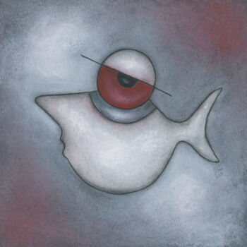 Drawing titled "Rotauge" by Nina Boos, Original Artwork, Pastel