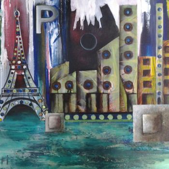 Collages intitulée "Paris et ND" par Marina Argentini, Œuvre d'art originale, Collages