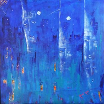 Peinture intitulée "Empreintes..." par Mahé Ros, Œuvre d'art originale, Acrylique Monté sur Châssis en bois
