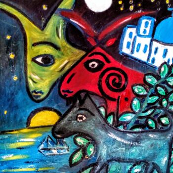 绘画 标题为“Cabras” 由Georg Kiehn, 原创艺术品, 油