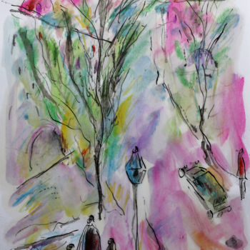 Painting titled "SOULFUL PARIS" by Jean Mirre, Original Artwork, Ink