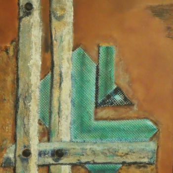 Malerei mit dem Titel "Blick über den Zaun" von Urs, Original-Kunstwerk, Acryl