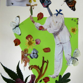 Collagen mit dem Titel "Wind, sand and star…" von Phil Colisov, Original-Kunstwerk, Andere