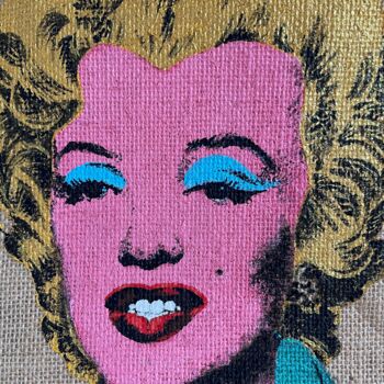 Textile Art titled "Sac hommage à Andy…" by Nora Leynadier, Original Artwork, Acrylic